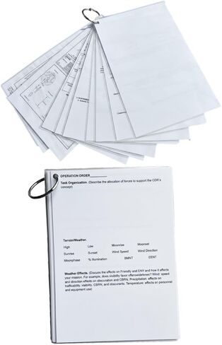 Waterproof Army Operations Order Shell | Laminated OPORD Template | for Platoon and Squad Leaders in Saudi Arabia