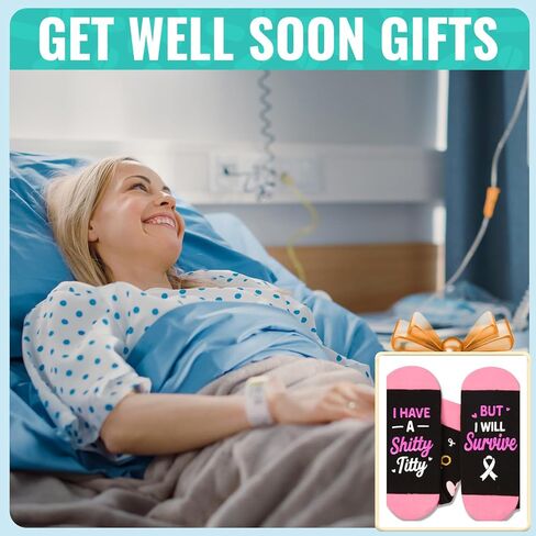 HAPPYPOP Breast Cancer Awareness Socks - Woman Cancer Gift Ideas for Survivors, Pink Chemo Socks in Saudi Arabia