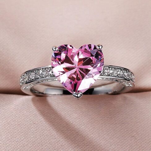 1pc Stylish Heart Ring For Women For Valentine's Day Gift Wedding Engagement Jewelry in Saudi Arabia