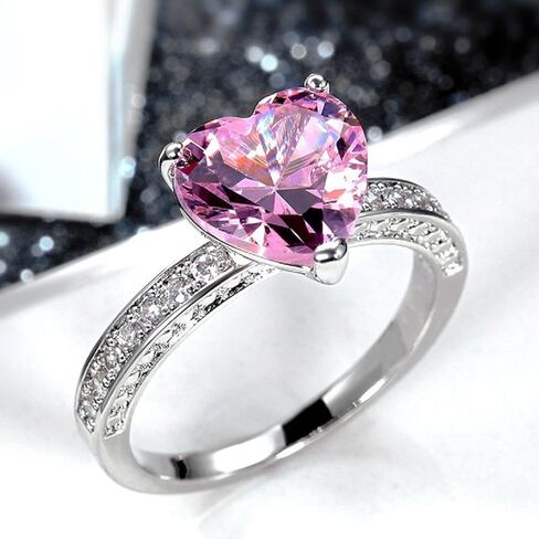 1pc Stylish Heart Ring For Women For Valentine's Day Gift Wedding Engagement Jewelry in Saudi Arabia