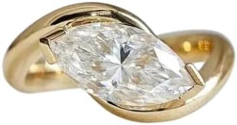 SAFI JEWELS 2 Ct Pear Cut Moissanite Diamond Engagement Ring,14 Kt Gold Plated,Wedding Ring For Women,Gift For her,Size 3-13. in Saudi Arabia