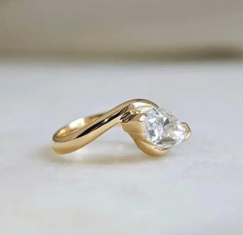 SAFI JEWELS 2 Ct Pear Cut Moissanite Diamond Engagement Ring,14 Kt Gold Plated,Wedding Ring For Women,Gift For her,Size 3-13. in Saudi Arabia