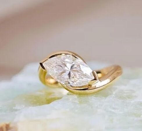 SAFI JEWELS 2 Ct Pear Cut Moissanite Diamond Engagement Ring,14 Kt Gold Plated,Wedding Ring For Women,Gift For her,Size 3-13. in Saudi Arabia