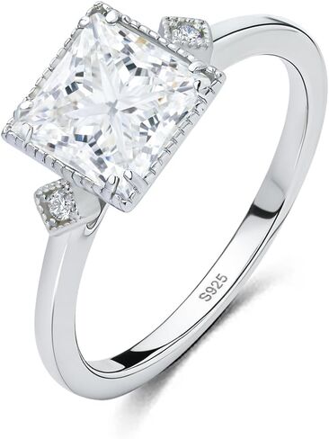 TOPROO Women's Ring, 925 Sterling Silver Plated Gold, Elegant Halo Engagement Ring for Her Women Stackable Bands Jewelry in Saudi Arabia