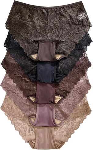 SHENHE Women's 5 Pack Lace Underwear Breathable Soft Cheeky Panty Coquette Briefs in Saudi Arabia