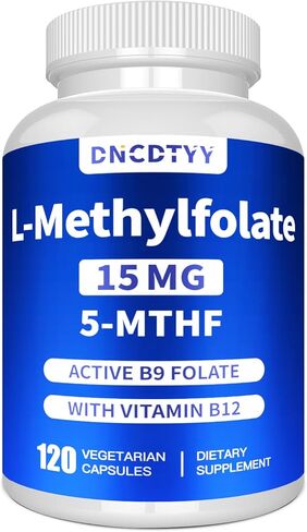 DNCDTYY L Methylfolate 15mg Plus Methyl B12, D3, 5-MTHF (Bioactive B9), Glycine & Taurine & NAC l-methylfolate Made in USA, Third Party Tested, Gluten Free, Non-GMO, Vegan, 120 Capsules in Saudi Arabia