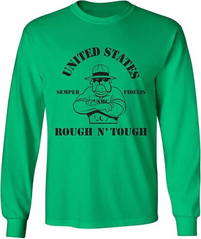zerogravitee USMC Bulldog Rough N' Tough Adult Long Sleeve T-Shirt in Saudi Arabia