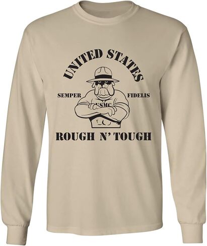 تي شيرت Zerogravitee USMC Bulldog Rough N 'Tough للبالغين بأكمام طويلة in Kuwait