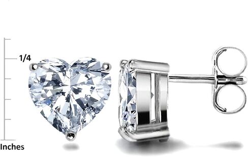 Star K 7mm Heart Created Pink Sapphire Earrings Studs Sterling Silver in Saudi Arabia