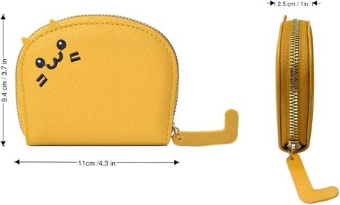 Pretty Fancy Jewels Cute Cat Small Wallet For Women– Small Zipper Pouch with Ears, Faux Leather Mini Card Holder Wallet (Orange) in Saudi Arabia
