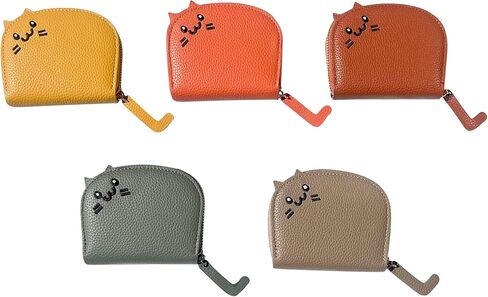 Pretty Fancy Jewels Cute Cat Small Wallet For Women– Small Zipper Pouch with Ears, Faux Leather Mini Card Holder Wallet (Orange) in Saudi Arabia