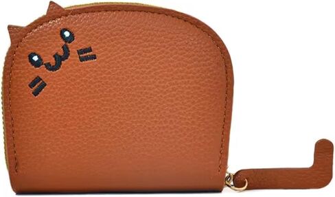 Pretty Fancy Jewels Cute Cat Small Wallet For Women– Small Zipper Pouch with Ears, Faux Leather Mini Card Holder Wallet (Orange) in Saudi Arabia