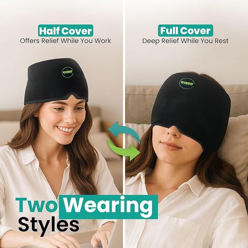 Migraine Headache Relief Cap and Neck Wrap for Hot & Cold Therapy | Flexible Ice Hat Mask | Neck & Head Wrap Pack with Extra Gel | Migraine Relief Cap for Tension & Stress in Saudi Arabia