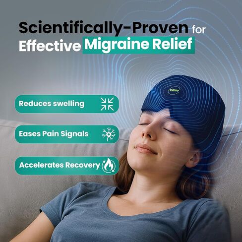Migraine Headache Relief Cap and Neck Wrap for Hot & Cold Therapy | Flexible Ice Hat Mask | Neck & Head Wrap Pack with Extra Gel | Migraine Relief Cap for Tension & Stress in Saudi Arabia