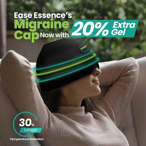 Migraine Headache Relief Cap and Neck Wrap for Hot & Cold Therapy | Flexible Ice Hat Mask | Neck & Head Wrap Pack with Extra Gel | Migraine Relief Cap for Tension & Stress in Saudi Arabia