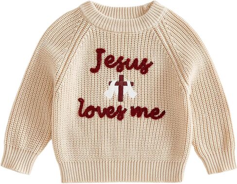 Toddler Girls Sweater Easter Clothes Rabbit Flower Embroidery Crew Neck Long Sleeve Kids Pullovers Fall Tops in Saudi Arabia