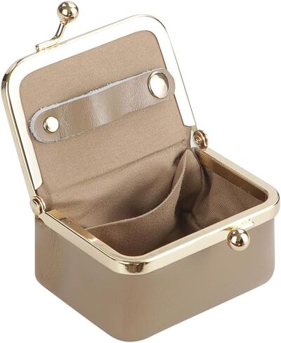 Royal Bagger Big Size, Genuine Leather Mini Jewelry Box, Ring & Necklace Storage, Retro Coin Purse with Kiss Lock for Women 4894 (Grey) in Saudi Arabia