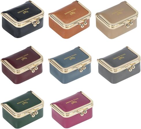 Royal Bagger Big Size, Genuine Leather Mini Jewelry Box, Ring & Necklace Storage, Retro Coin Purse with Kiss Lock for Women 4894 (Grey) in Saudi Arabia