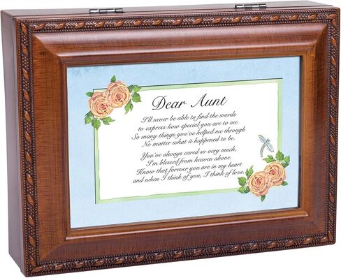 Cottage Garden Dear Aunt Woodgrain Traditional Music Box Plays You Light Up My Life in Saudi Arabia