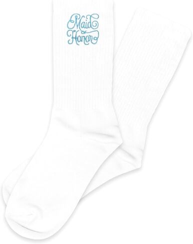 PSBGPC Maid of Honor Blue Embroidered Socks - Bridesmaid Gifts for Wedding, Engagement, Bachelorette, Bridal Party Keepsake.(045) in Kuwait