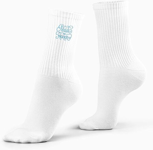 PSBGPC Maid of Honor Blue Embroidered Socks - Bridesmaid Gifts for Wedding, Engagement, Bachelorette, Bridal Party Keepsake.(045) in Kuwait