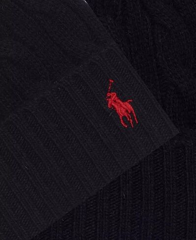 POLO RALPH LAUREN Men's Cable-Knit Cashmere Beanie Black in Saudi Arabia