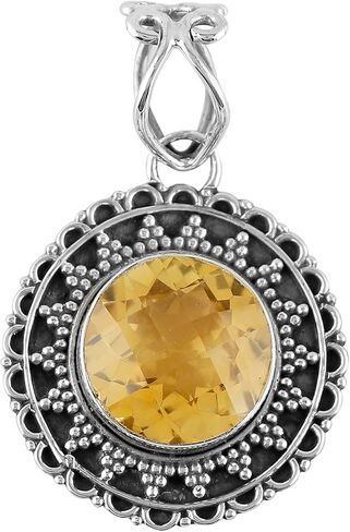 قلادة مصممة من الفضة الإسترلينية عيار 925 من Artisanjewels، حجر كريم طبيعي مقطوع، مجوهرات بوهو مصنوعة يدويًا للنساء، بلورات شفاء الويكا والريكي، هدية عيد الميلاد in Kuwait