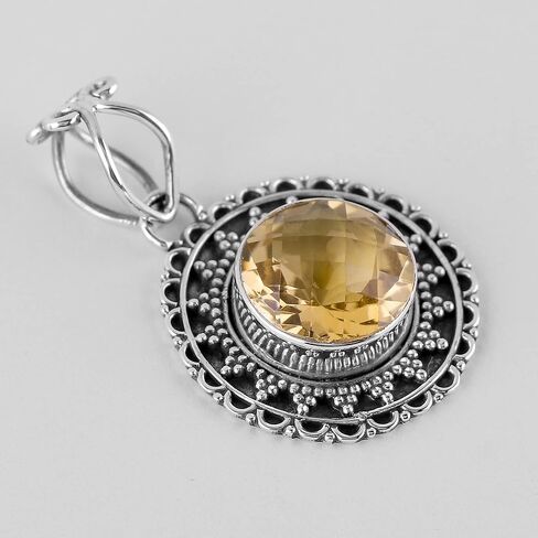 قلادة مصممة من الفضة الإسترلينية عيار 925 من Artisanjewels، حجر كريم طبيعي مقطوع، مجوهرات بوهو مصنوعة يدويًا للنساء، بلورات شفاء الويكا والريكي، هدية عيد الميلاد in Kuwait