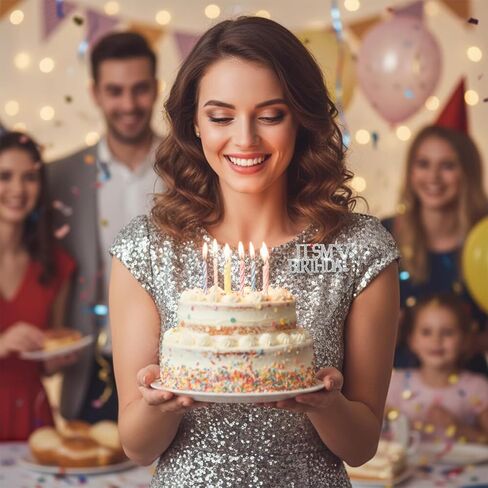 Birthday Pins for Women, 2Pcs It's My Birthday Rhinestone Brooches, Rhinestones Happy-Birthday Brooch for Women Zinc Alloy Happy-Birthday Pin for Wedding Parties, Women's Gifts(Silver & Gold) in Saudi Arabia