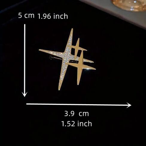 1pc Elegant Sparkling Alloy Star Brooch with Rhinestone Inlay Pin For Women Dress Clothing Accessories, Ideal for Birthday, Wedding, Mother'S Gift in Saudi Arabia