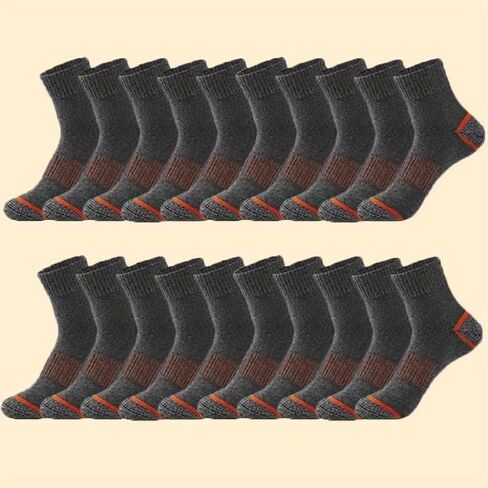 20 Pairs of Men's Mid-calf Socks for Autumn and Winter, Warm and Comfortable, Suitable for Everyday Wear.US Size 6-10 in Saudi Arabia