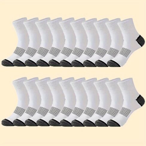 20 Pairs of Men's Mid-calf Socks for Autumn and Winter, Warm and Comfortable, Suitable for Everyday Wear.US Size 6-10 in Saudi Arabia