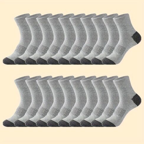 20 Pairs of Men's Mid-calf Socks for Autumn and Winter, Warm and Comfortable, Suitable for Everyday Wear.US Size 6-10 in Saudi Arabia