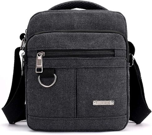 Mens Crossbody Bag Canvas Messenger Bag for Men, Vintage Shoulder Bag Multiple Pockets with Adjustable Strap and Handle in Saudi Arabia