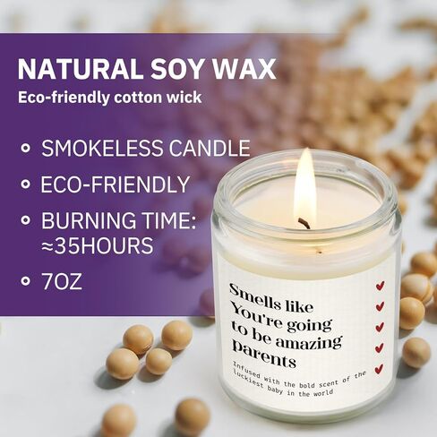 SteadStyle New Parents Gifts for Couples, Soy Wax Lavender Scented Candle - Gender Reveal Gifts for Parents to Be (7oz) in Saudi Arabia