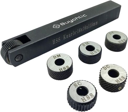 Buyohlic Single wheel knurling tool holder with 5 spare HSS knurls (12 x 12 x 100 mm) in Saudi Arabia