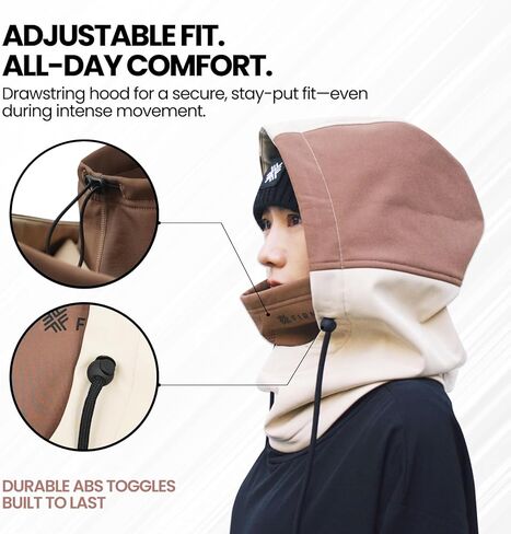 Hood Warmer Hood Neck Warmer Balaclava Face Mask for Skiing and Snowboarding Water-Repellent Windproof Helmet Compatible in Saudi Arabia
