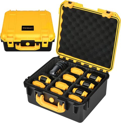 Storage Case for Dewalt Battery & Charger - Waterproof Power Tool Box Storage Bag with Customizable Fit Foam for Milwaukee/Makita/Ryobi Battery & Charger (Only Case) in Kuwait