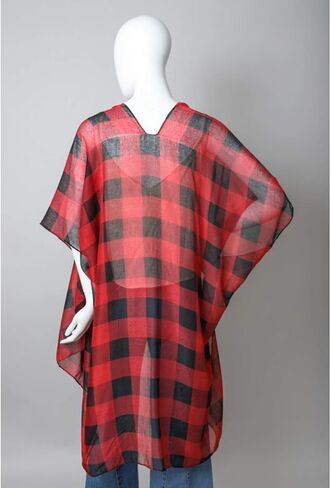 Premium Cover Up Buffalo Plaid Long Kimono Cardigan for Women in Saudi Arabia
