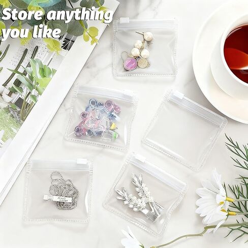 25PCS Pill Pouch Bags, Reusable Zipper Lock Bags for Jewelry, Small Items, Portable Organizer Self Seal PVC Pack, 4.3x4.3in in Saudi Arabia