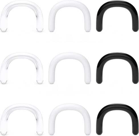 Cisyozi 16G 14G 12G 10G 8G 6G 4G 2G Clear Black White Plastic Septum Retainer Stretching Kit Hypoallergenic U Shape Septum Rings Pincher Piercing Retainer for Surgery Work Sport in Saudi Arabia
