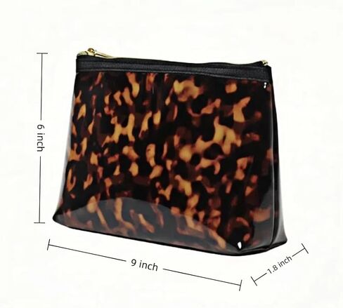 ORBENTO Retro Tortoise Printed Makeup Cosmetic Bag Mini Pouch with Chain Charm in Saudi Arabia