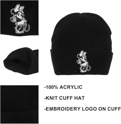 Disney’s Minnie Mouse Classic Adult Black Cuffed Knit Beanie in Saudi Arabia