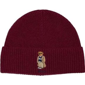 POLO RALPH LAUREN Men's Polo Bear Beanie,One Size, red Wine in Saudi Arabia