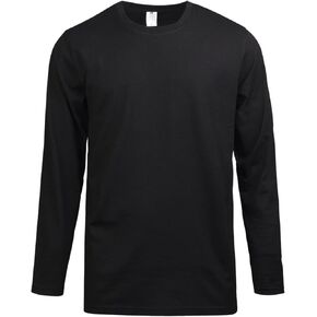 MangoDeal Long Sleeve Cotton T Shirts for Men,Basic Crewneck Plain Tee Streetwear Layering Tops S-3XL Regular Big & Tall in Kuwait