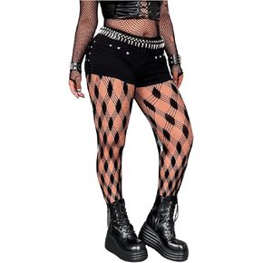 SHENHE Women's Plus Size Sexy Hollow Out Tights High Waist Goth Punk Concert Stockings Pantyhose in Kuwait