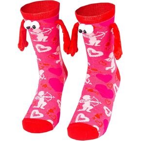 Evankin Valentine's Novelty Funny Cozy Soft Socks Holding Hands Magnetic Romantic Gift for Women in Saudi Arabia