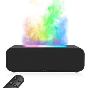 Music Color Flame Aroma Diffuser, 250ml Rainbow Flame Diffuser humidifier with Smart Remote Control, 7-Color Changing Essential Oil Aromatherapy Diffuser for Home, Office, Yoga, Bedroom (Black). in Saudi Arabia