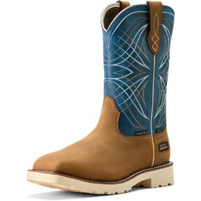Ariat Men's Activator Waterproof Steel Toe Work Boot, Dusted Brown/Basin Blue, 13 Wide in Saudi Arabia