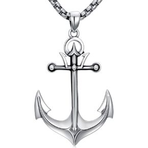 Anchor Necklace for Men 925 Sterling Silver Anchor Pendant Navigation Navigation Jewelry for Men Women in Kuwait